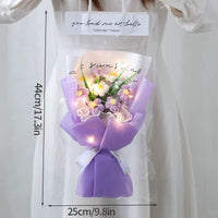 Finished Crochet Flowers Bouquet Handmade Sunflower Bouquet Valentines Gift Wedding Decor Knitted Flower Bouquet with Gift Bag